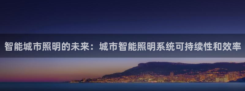 智能城市照明的未来：城市智能照明系统可持续性和效率