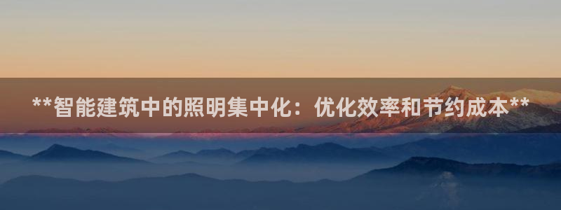 **智能建筑中的照明集中化：优化效率和节约成本**